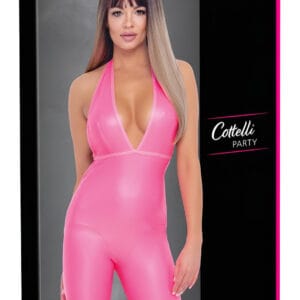 Cottelli Party - overal s hlubokým výstřihem vzadu (růžová) - L