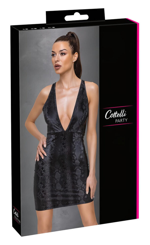 Cottelli Party - šaty s hadím vzorem (černé) - L
