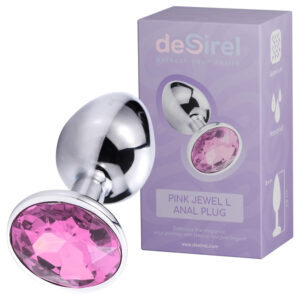 Desirel Pink Jewel L - anální kolík (stříbrno-růžový)