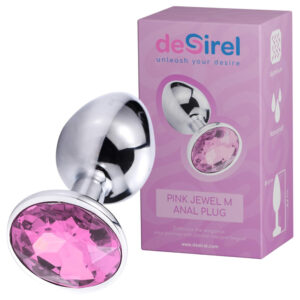 Desirel Pink Jewel M - anální šperk (stříbrno-růžový)