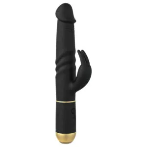 Dorcel Furious Rabbit 2.0 - černý klínový vibrátor s pohyblivým ramenem