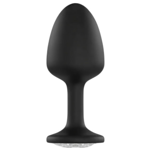 Dorcel Geisha Plug Diamond M - černý anální kolík s bílým kamenem