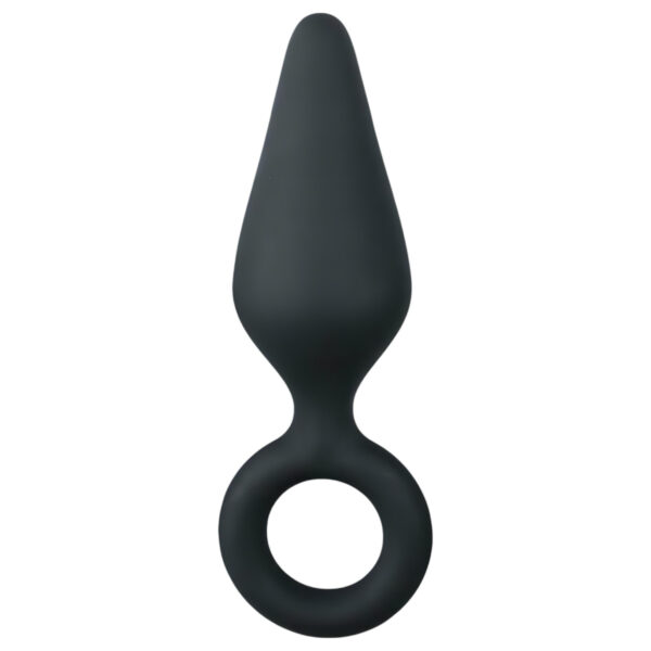 Easytoys Pointy Plug - anální kolík s kroužkem - střední (černý)