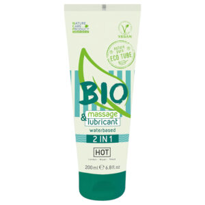 HOT Bio 2IN1 - lubrikant a masážní gel na vodní bázi (200ml)