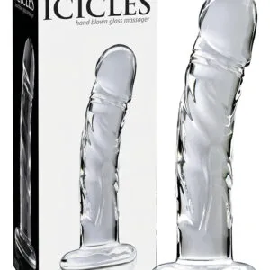 Icicles No. 62 - skleněné dildo s penisem (průhledné)