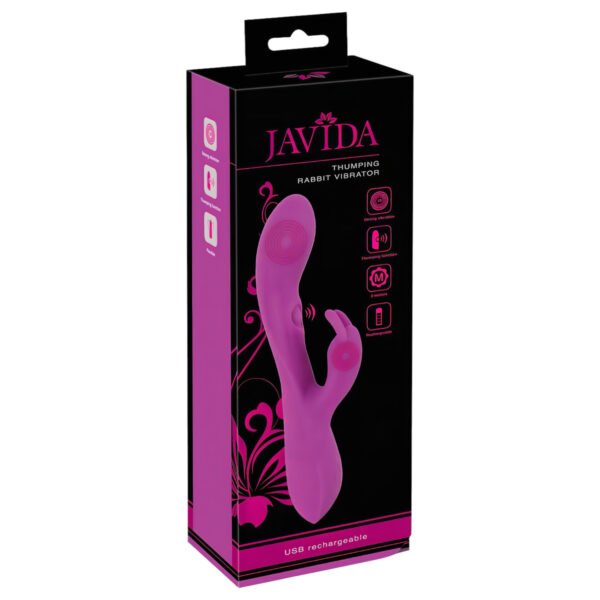 Javida Thumping Rabbit - 3motorový vibrační králík s klepající klitorální částí (fialový)