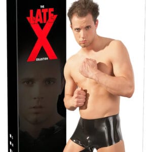 LATEX - boxer + penisový návlek (černý)