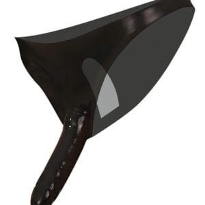 LATEX - kalhotky s vnitřním a vnějším dildem - černé (S-L)