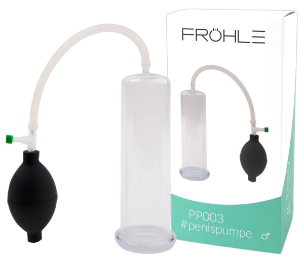 Lékařská vakuová pumpa na penis - průhledná