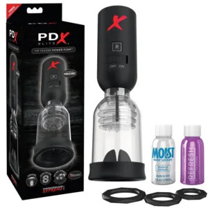 PDX Elite Tip Teazer - automatická sací vibrátor na žalud (černá)