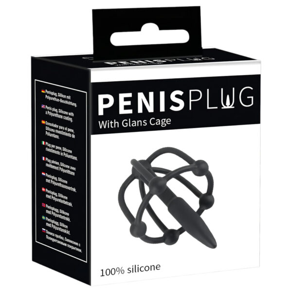 Penisplug - silikonová korunka s dilatátorem (černá)