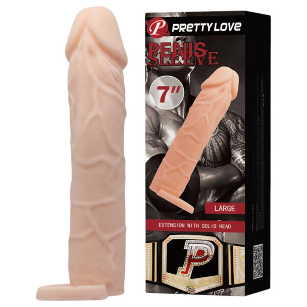 Pretty Love - přírodní návlek na penis s kroužkem