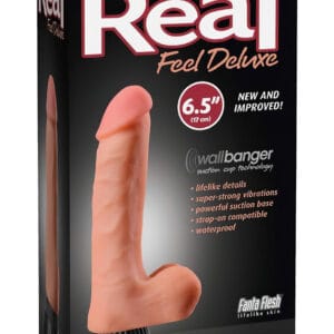 Real Feel Deluxe No.1 - realistický vibrátor s varlaty (přírodní)
