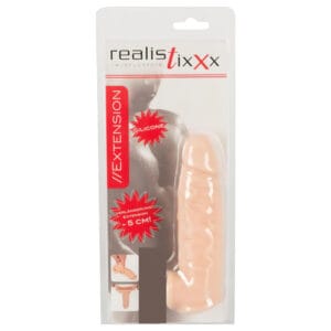 Realistixxx - návlek na penis s kroužkem - 16cm (přírodní)