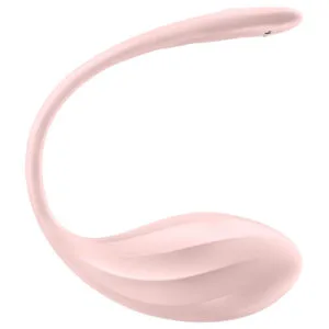 Satisfyer Ribbed Petal - růžové vajíčko s rádiovým vibrátorem