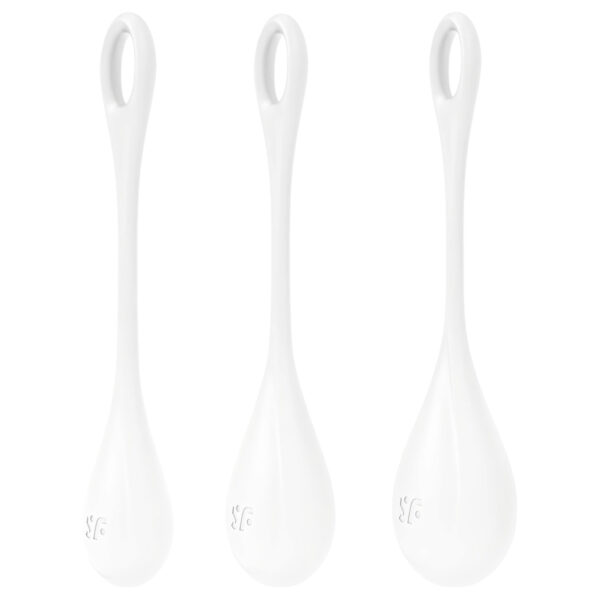 Satisfyer Yoni Power 1 - sada venušiných kuliček - bílá (3 dílná)