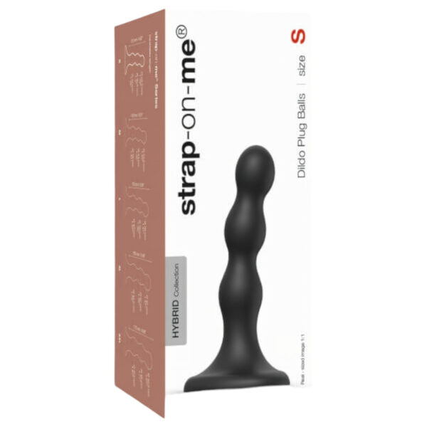 Strap-on-me Balls S - černé dildo s přísavkou a kuličkami