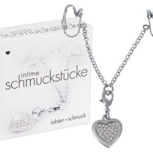 Stříbrný intimní šperk se srdíčky a kamínky