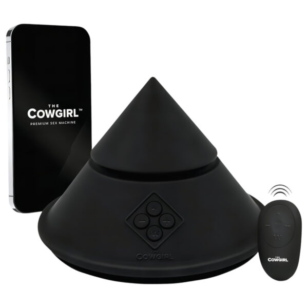 The Cowgirl Cone - chytrá sex mašina s různými nástavci (černá)