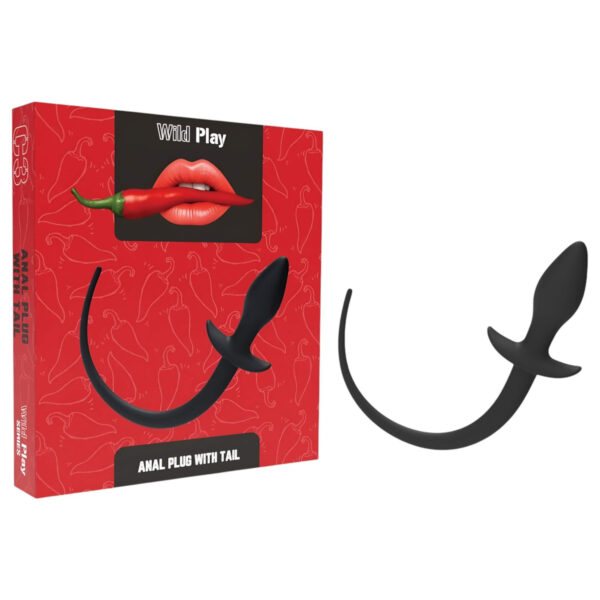 Wild Play - anální kolík s ocáskem (černý)