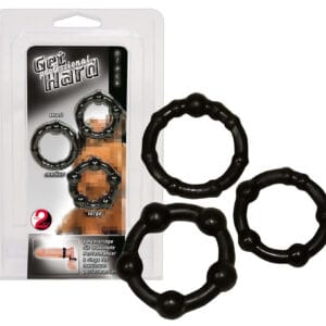 You2Toys - Buď tvrdý! Sada erekčních kroužků - černá (3 ks)