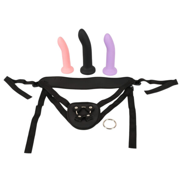 You2Toys - černý strap-on dildo set