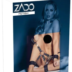 ZADO - sada pout na zápěstí a kotníky s křížovým řemenem (černá)