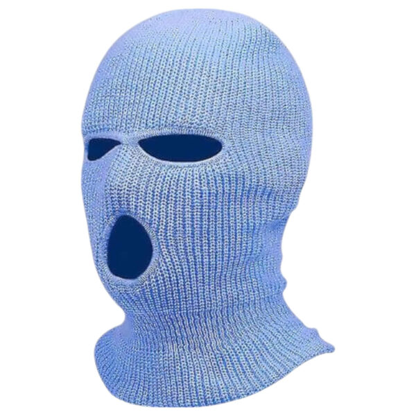 Balaclava - pletená maska s 3 otvory (modrá)