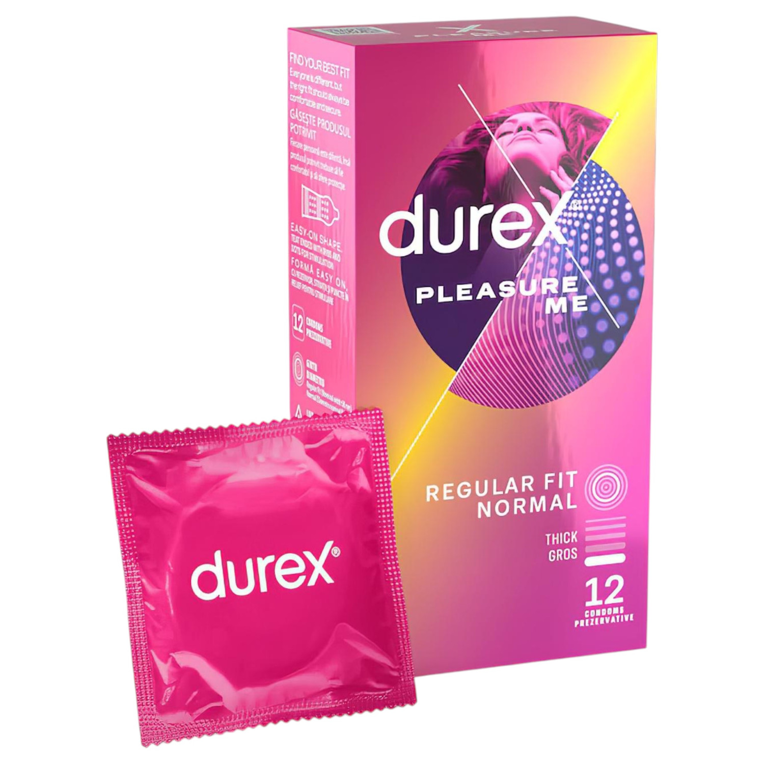Durex Pleasure Me - vroubkované a tečkované kondomy (12 ks)
