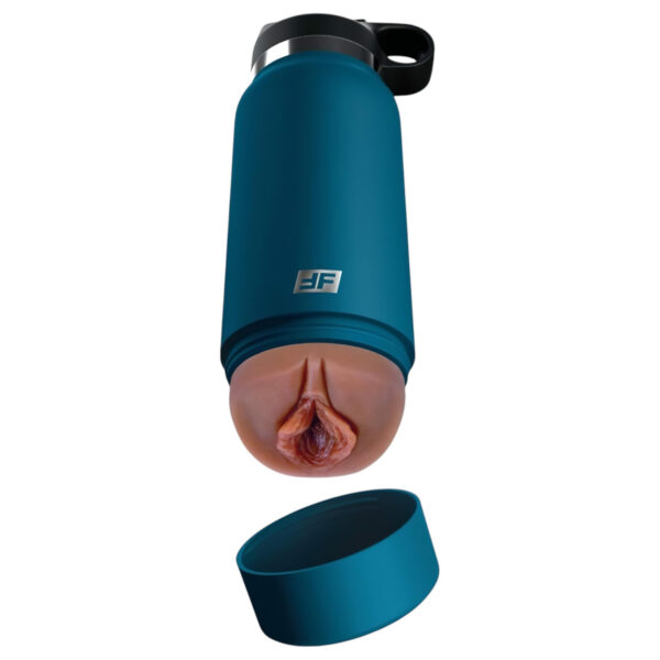 Fuck Flask Soukromý Potěšitel - umělá vagína v lahvi (modro-hnědá)