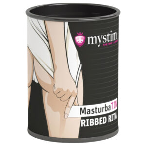 Mystim MasturbaTIN Ribbed Rita - vroubkovaný masturbátor (bílý)