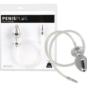 Piss to Ass Plug - dutý anální kolík s rozšiřovačem močové trubice
