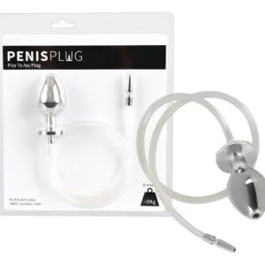 Piss to Ass Plug - dutý anální kolík s rozšiřovačem močové trubice