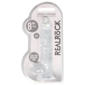 REALROCK - průhledný realistický dildo - průhledný (19cm)