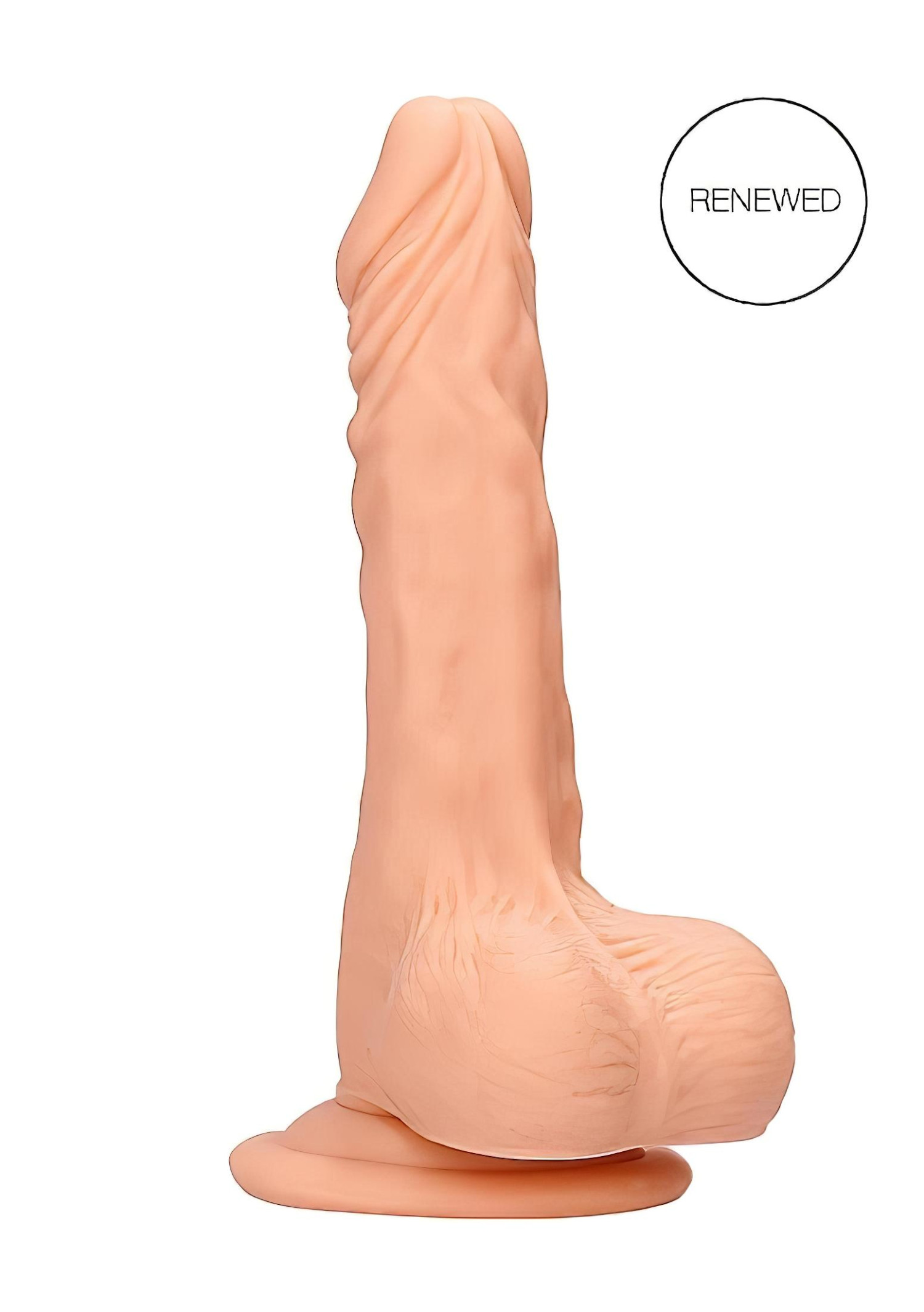 RealRock Dong 7 - realistický dildo s varlaty (17 cm) - přírodní