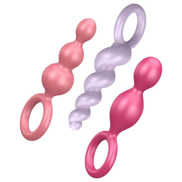 Satisfyer Booty Call - anální plugy - barevný set (3 ks)