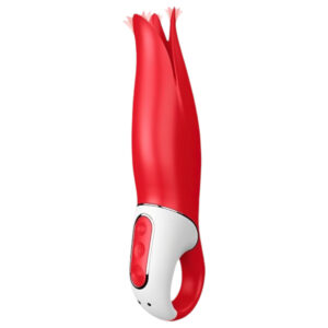 Satisfyer Power Flower - vodotěsný akumulátorový vibrátor (červený)