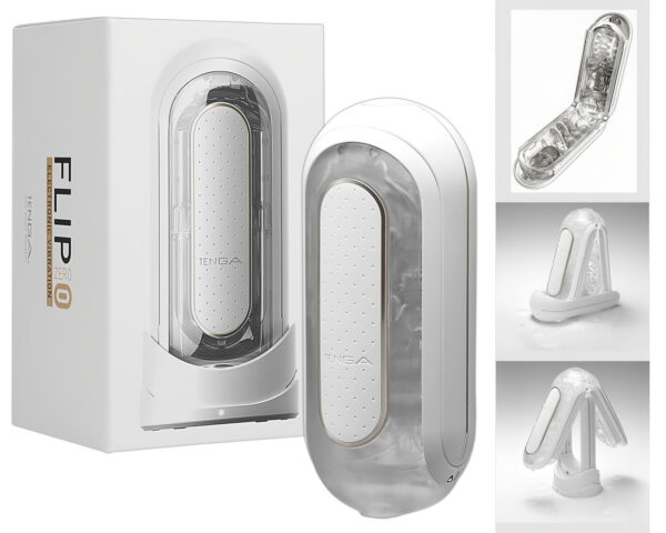 TENGA Flip Zero - vibrující masturbátor (bílý)