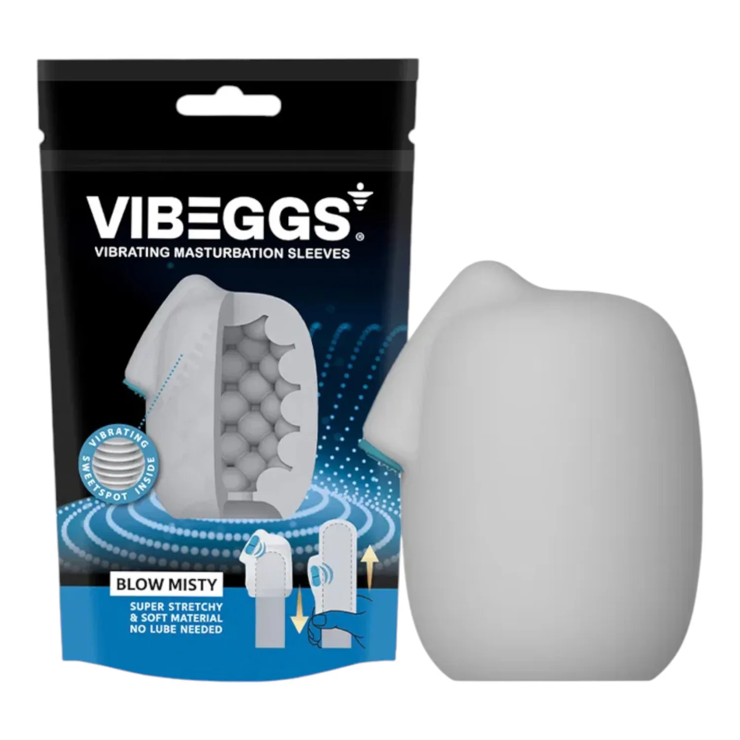 VIBEGGS Blow Misty - vibrační vajíčko masturbátor (bílý)