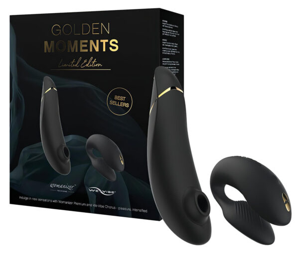 Womanizer Golden Moments 2 - černý klitorální a párový vibrátor