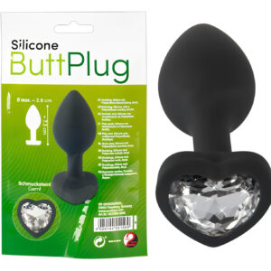 You2Toys - černý anální kolík s bílým kamenem