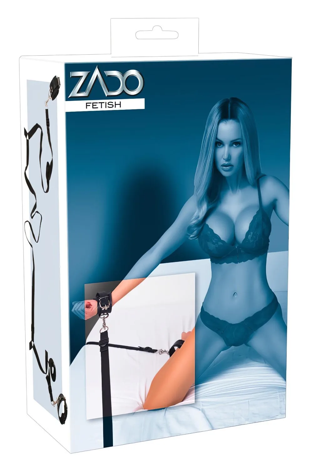 ZADO - kožený bondage set k posteli (černý)