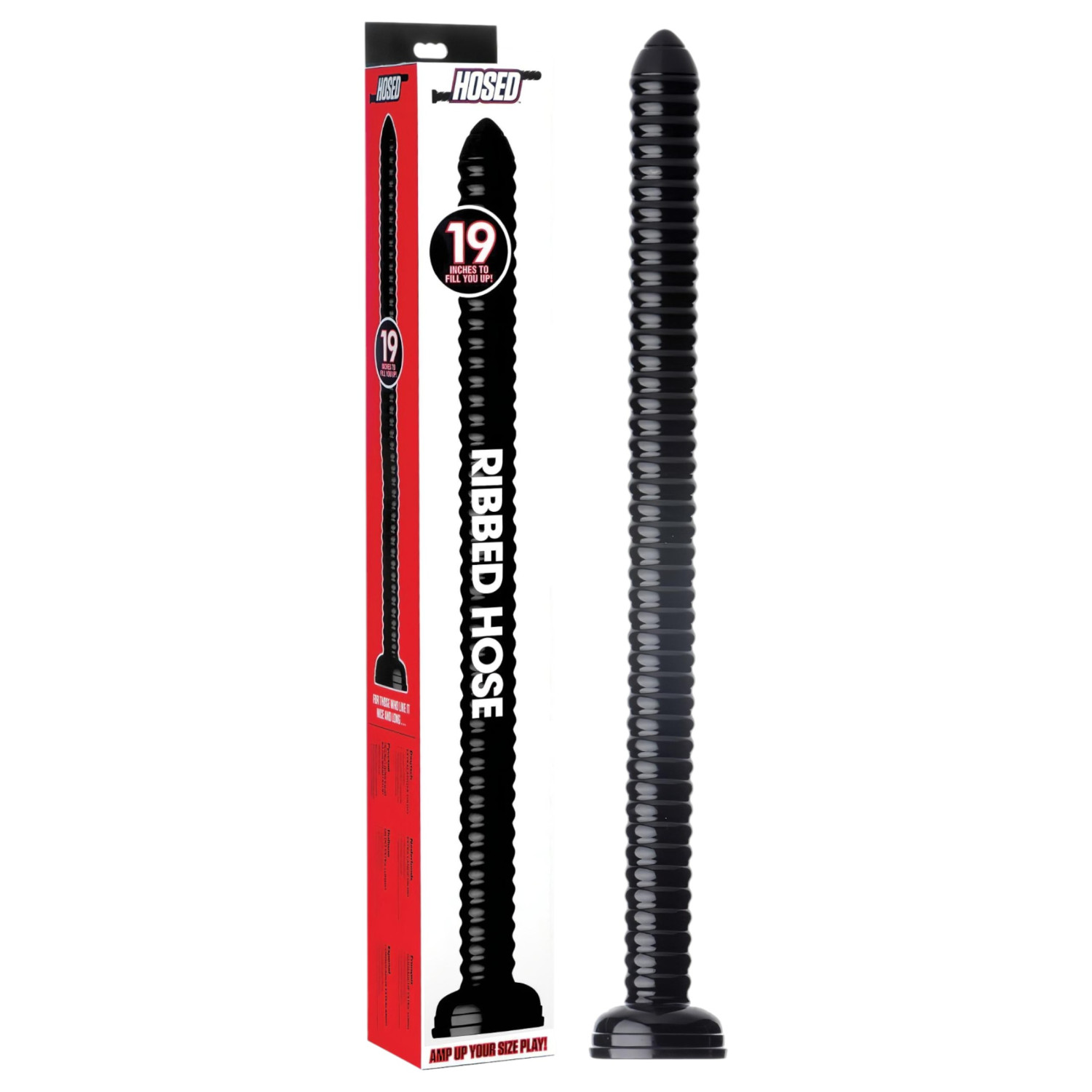 Žebrované anální dildo s přísavkou 19 (černé)