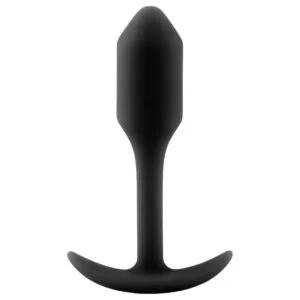 b-vibe Snug Plug 1 - anální kolík s vnitřní zátěží (55g) - černá