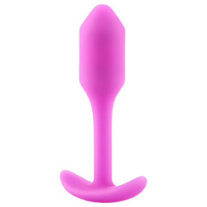 b-vibe Snug Plug 1 - anální kolík s vnitřní zátěží (55g) - růžový
