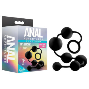 Anal Adventures L - perlové anální dildo (černé)