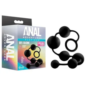 Anal Adventures L - perlové anální dildo (černé)