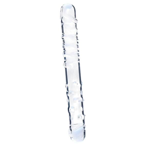 Čistota - oboustranné skleněné dildo (průhledné)