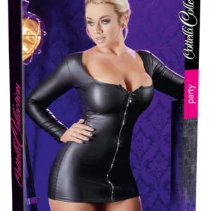 Cottelli - párty šaty s třpytivým zipem (černé) - L