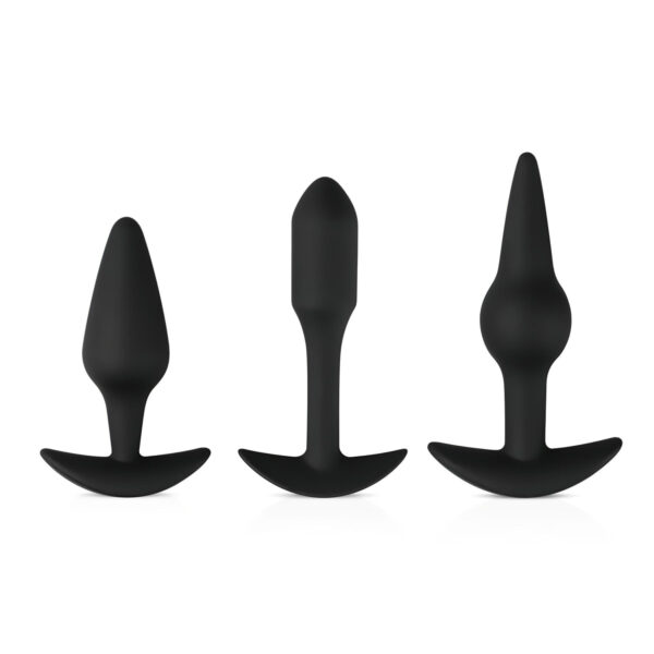 Easytoys Pleasure kit - sada různorodých anální kolíků (černá)